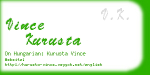 vince kurusta business card